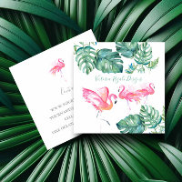 Tropical Pink Flamingo Palm Leaves