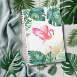 Tropical Pink Flamingo Palm Leaves Watercolor Planner<br><div class="desc">Coastal planner features my original watercolor pink flamingo and monstera palm leaves in lush tropical greenery hues. Perfect for planning out the days of the week or for making your wedding plans. Also makes a great Mother's Day Gift To see more monthly and weekly planners by Victoria Grigaliunas visit www.zazzle.com/dotellabelle...</div>