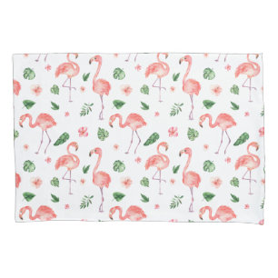 Tropical Pink Flamingo Pattern Pillowcase