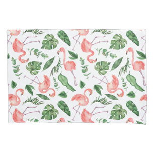 Tropical Pink Flamingo Pattern v2 Pillowcase