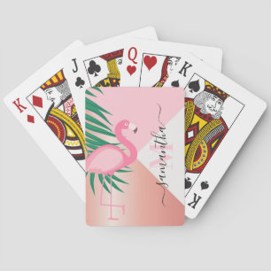Tropical Pink Flamingo Playing Cards