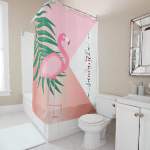 Tropical Pink Flamingo Shower Curtain