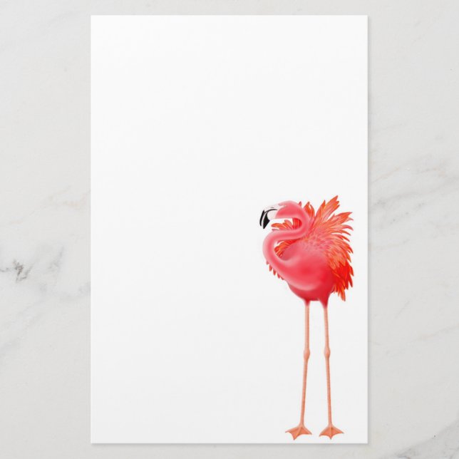 Tropical Pink Flamingo Stationery (Front)