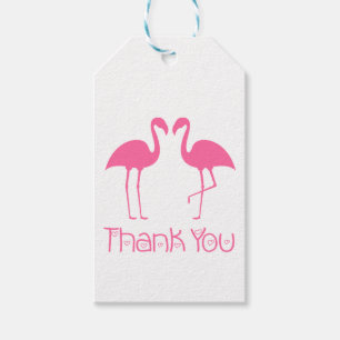 Tropical Pink Flamingo Thank You Wedding Shower Gift Tags