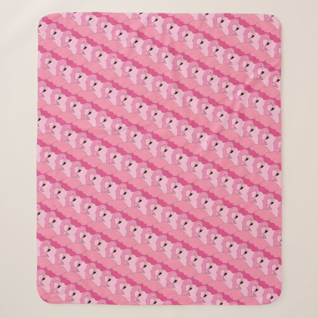 Tropical Pink Flamingo Throw Blanket Home Decor (Front)