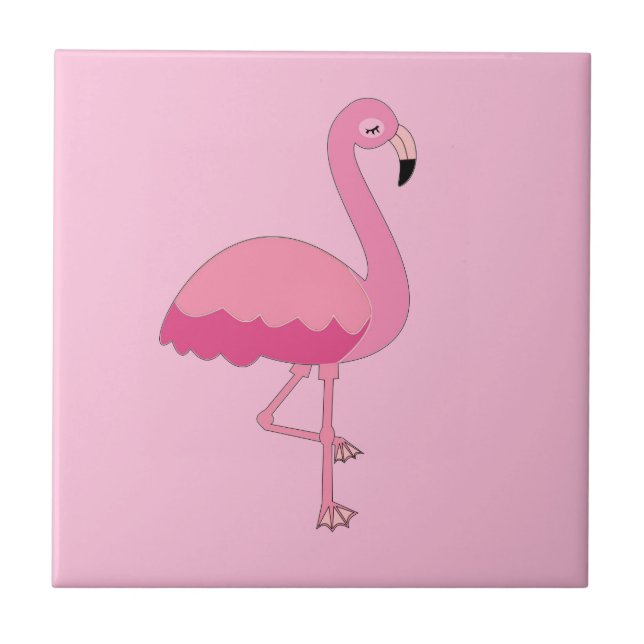 Tropical Pink Flamingo   Tile (Front)