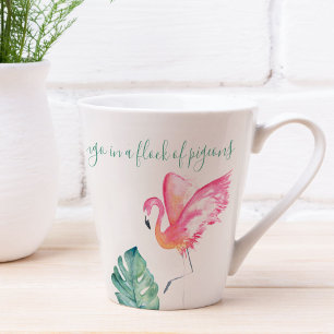 Tropical Pink Flamingo Water Bird  Latte Mug
