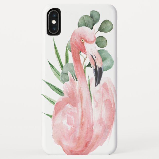 Tropical Pink Flamingo Watercolor Case-Mate iPhone Case (Back)