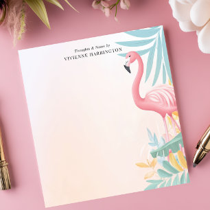 Tropical Pink Flamingo Watercolor Personalised Notepad