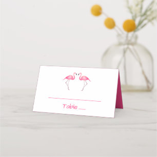 Tropical Pink Flamingo Wedding Party Bridal Shower Place Card