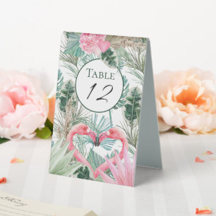 Tropical Pink Flamingos Flowers Wedding