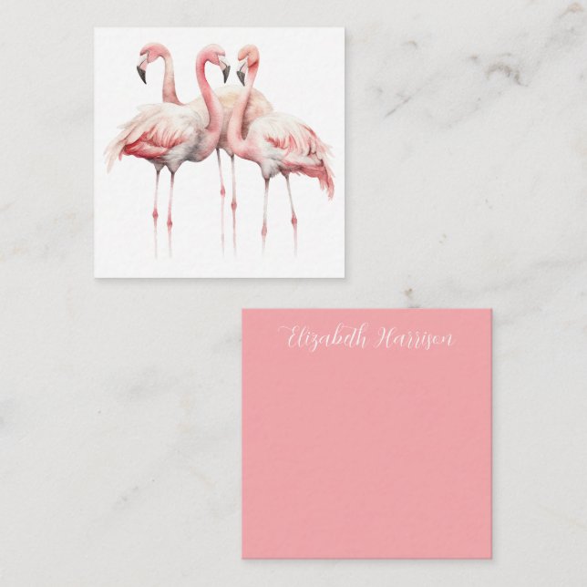Tropical Pink Flamingos Personalised Card (Front/Back)