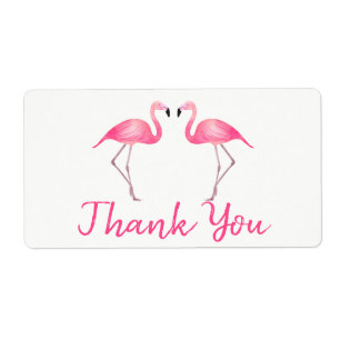 Tropical Pink Flamingos Thank  - Wedding Beach