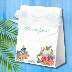 Tropical Pink Floral Beach Bridal Shower Favour Box