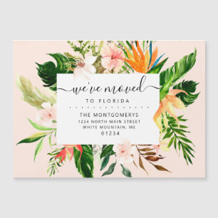 Tropical Pink Floral Greenery Florida Moving
