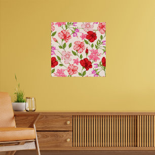 Tropical Pink Flowers Poster