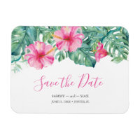 Tropical Pink Flowers Save The Date
