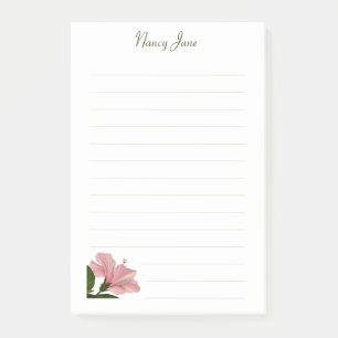 Tropical Pink Hibiscus Floral Photography Post-it Notes