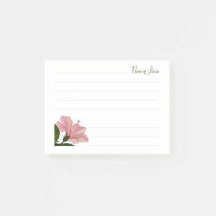 Tropical Pink Hibiscus Floral Photography Post-it Notes