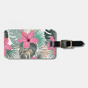Tropical Pink Hibiscus  Luggage Tag