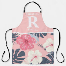 Tropical pink hibiscus personalised 