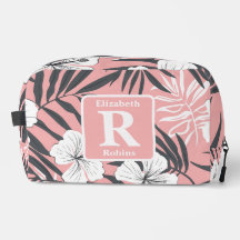 Tropical pink hibiscus personalised Monogram 