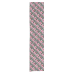 TROPICAL PINK HIBISCUS SHORT TABLE RUNNER