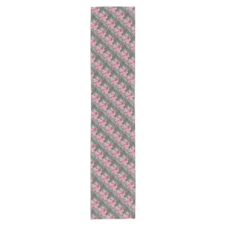 TROPICAL PINK HIBISCUS SHORT TABLE RUNNER