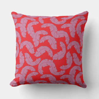 Tropical Pink Leaf Cushion – Red Decorative Pillow
