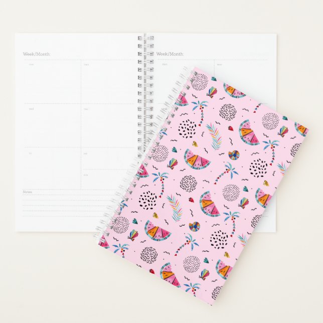 Tropical Pink Memphis Style Pattern Planner (Display)