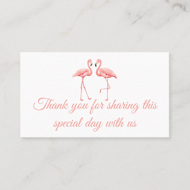 Tropical Pink Menu Flamingo Beach Summer Wedding Place Card (Front)