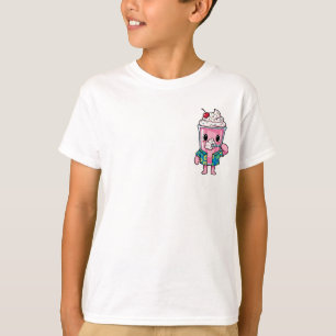 Tropical Pink Milkshake Character Kids T-Shirt