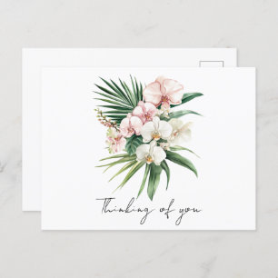 Tropical Pink Orchid Flowers Postcard