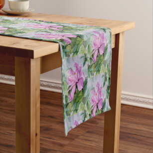 TROPICAL PINK ORCHID SHORT TABLE RUNNER
