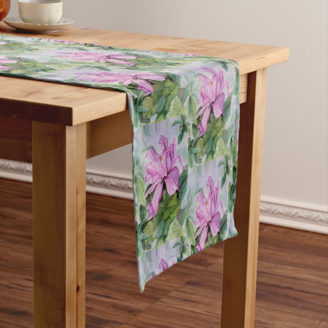 TROPICAL PINK ORCHID SHORT TABLE RUNNER (In Situ)