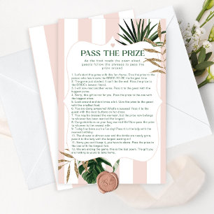 Tropical pink pass the prize bridal shower game