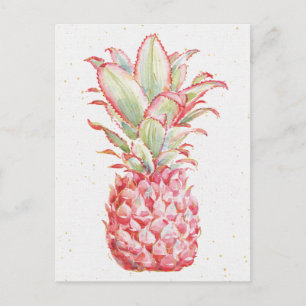 Tropical   Pink Pineapple Postcard