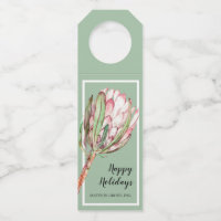 Tropical Pink Protea Floral on Mint