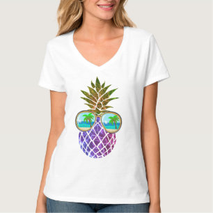 Tropical pink purple pineapple T-Shirt