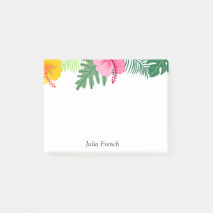 Tropical Pink Yellow Hibiscus Post-It Notes