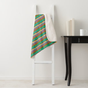 Tropical Plaid FAITT Sherpa Blanket