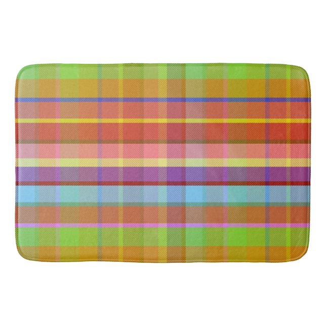 Tropical Plaid HITT Bath Mat (Front)