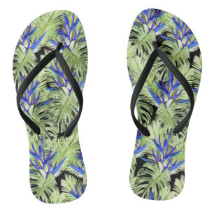 Tropical plant 2 flip flops