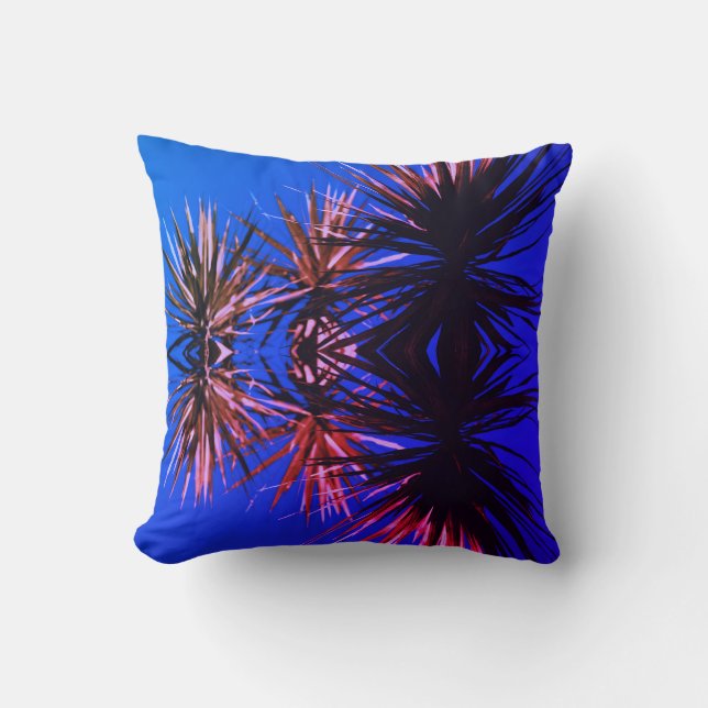 Tropical Plant Kaleidoscope Effect Cushion (Front)