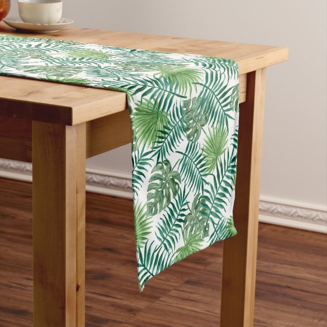 Tropical Plant Leaves  Long Table Runner (In Situ)