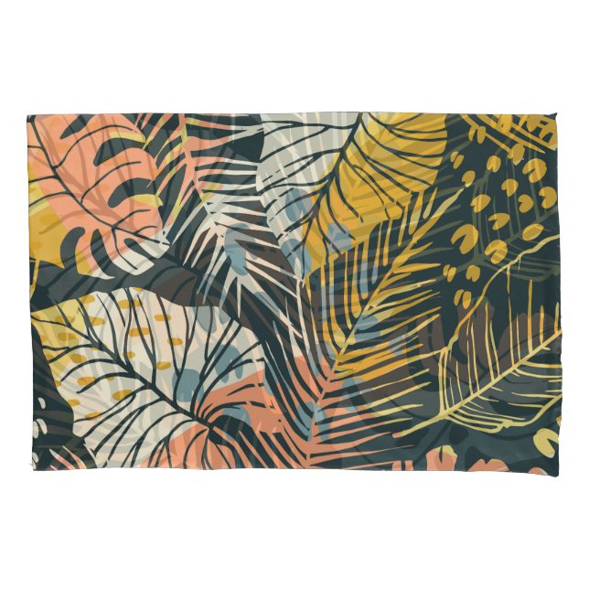 Tropical plants: abstract artistic pattern. pillowcase (Front)