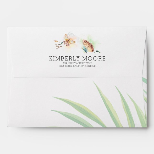 Tropical Plants and Exotic Butterflies Envelope (Back (Top Flap))