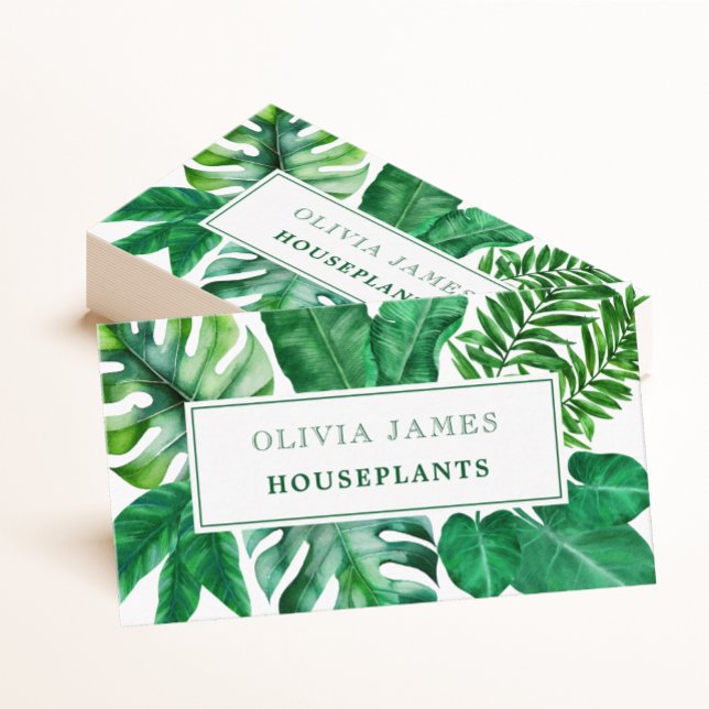 Tropical plants botanical houseplant nursery business card (Creator Uploaded)