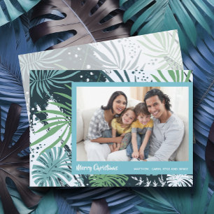 Tropical Plants Christmas Photo Holiday Card