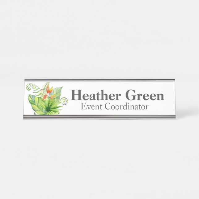 Tropical Plants Desk Name Plate (Front)